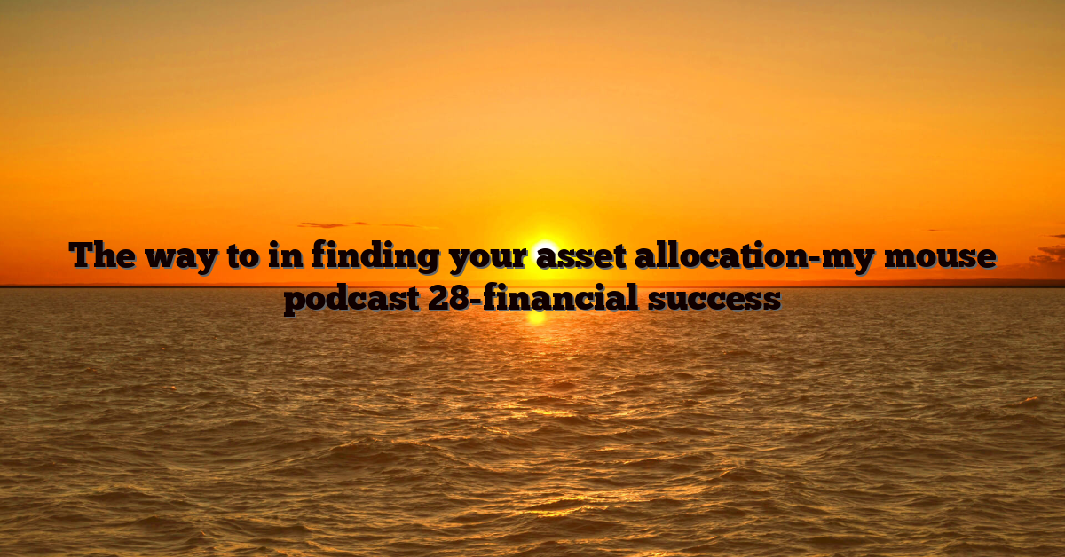 The way to in finding your asset allocation-my mouse podcast 28-financial success